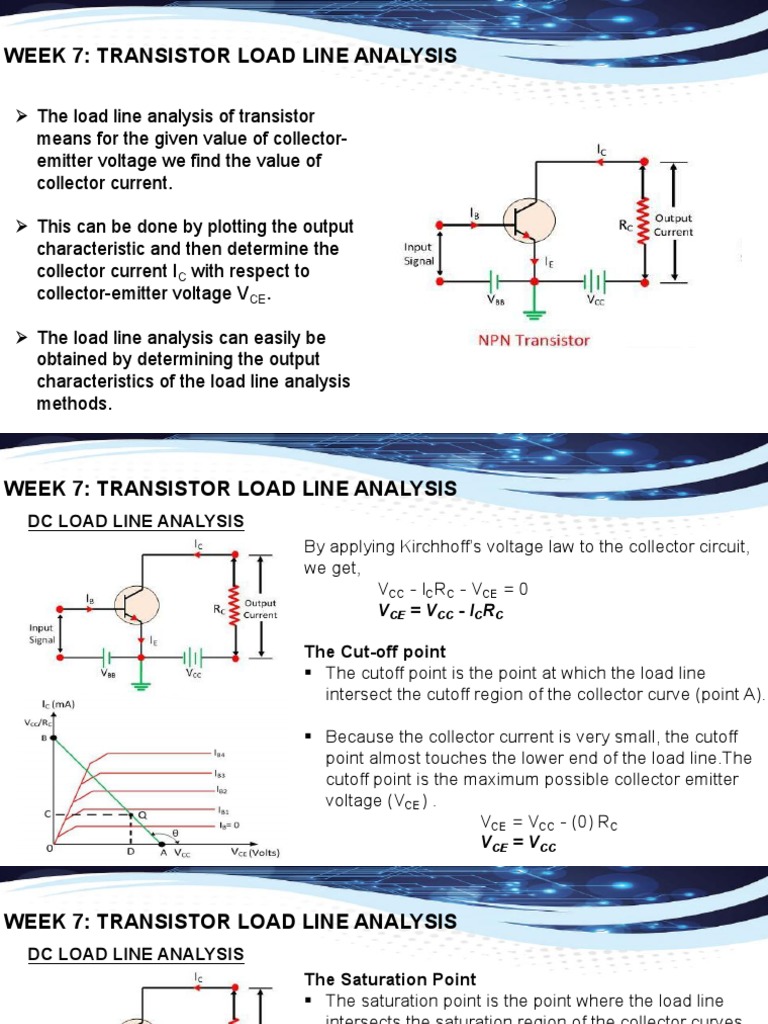 Transistor Load Line Analysis PDF Bipolar Junction Transistor