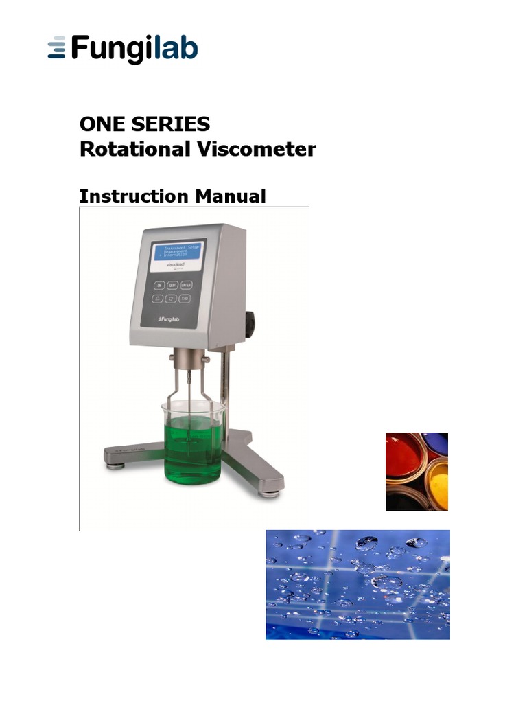 Manual Viscosimetro Fungilab Viscolead ONE en PDF Viscosity Menu