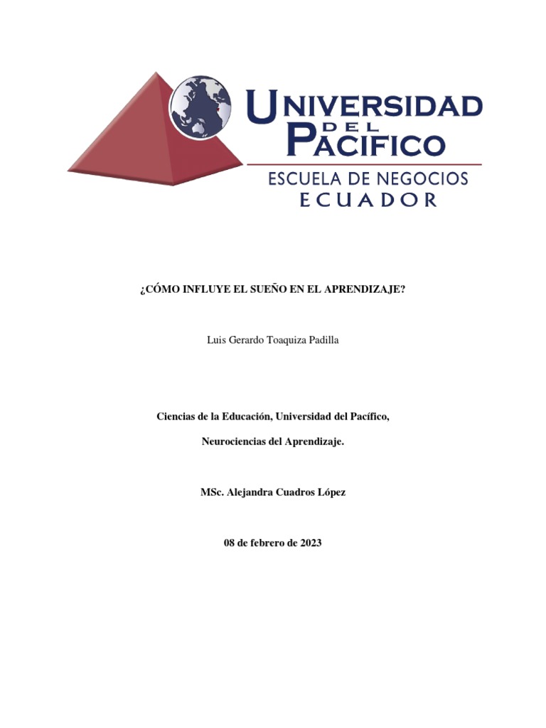 Sueño y su Impacto en el Aprendizaje | PDF | Dormir | Cerebro