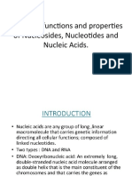 Biological Functions and Properties of Nucleosides, Nucleotides