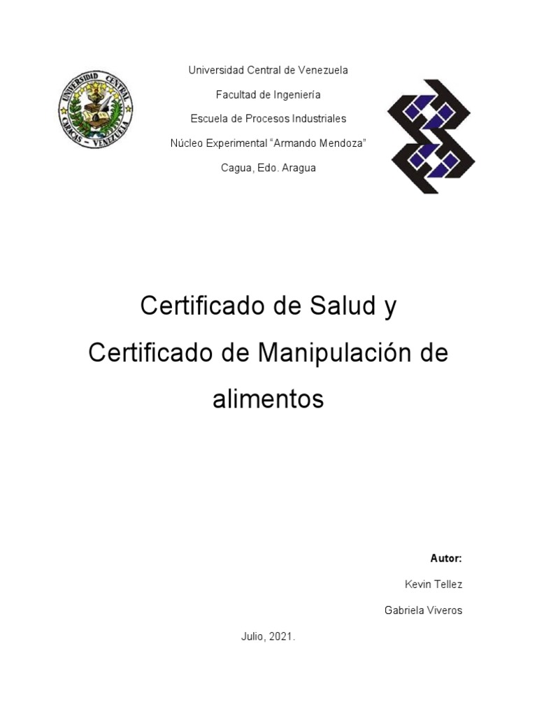 Certificado de Salud y Manipulacion de Alimentos | PDF | Seguridad ...