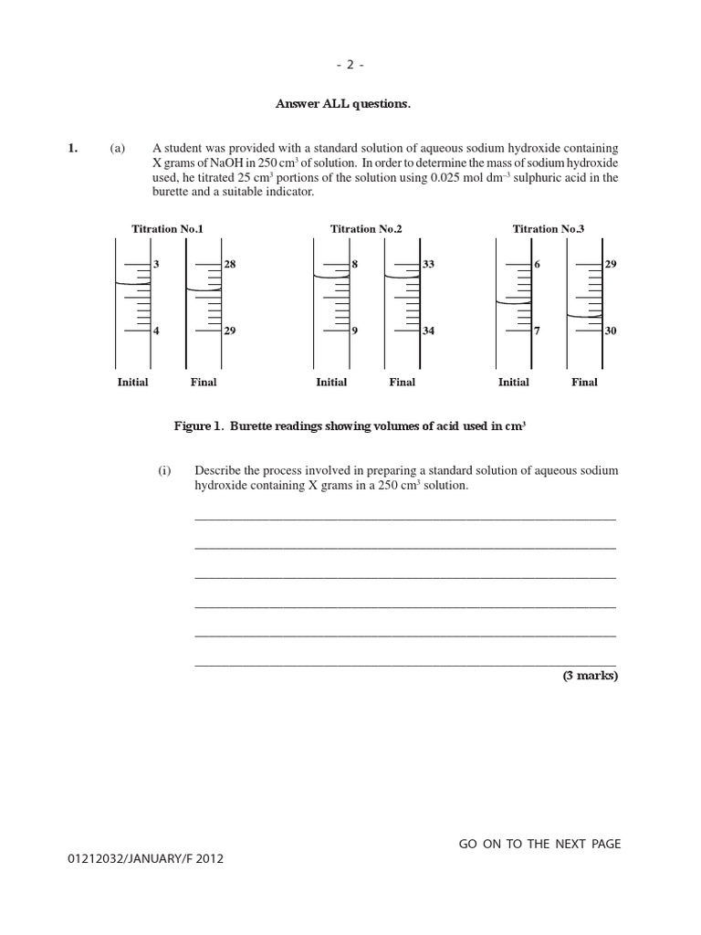 CSEC® Chemistry Past Papers Ebook PDF Titration Chemistry