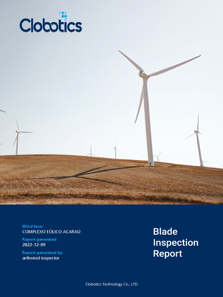 Clobotics Wind Turbine Inspection Report | PDF | Wind Farm | Physical ...