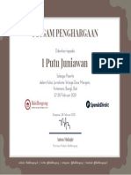 Piagam Pengharaan Jurnalisme Desa Mengani 2021