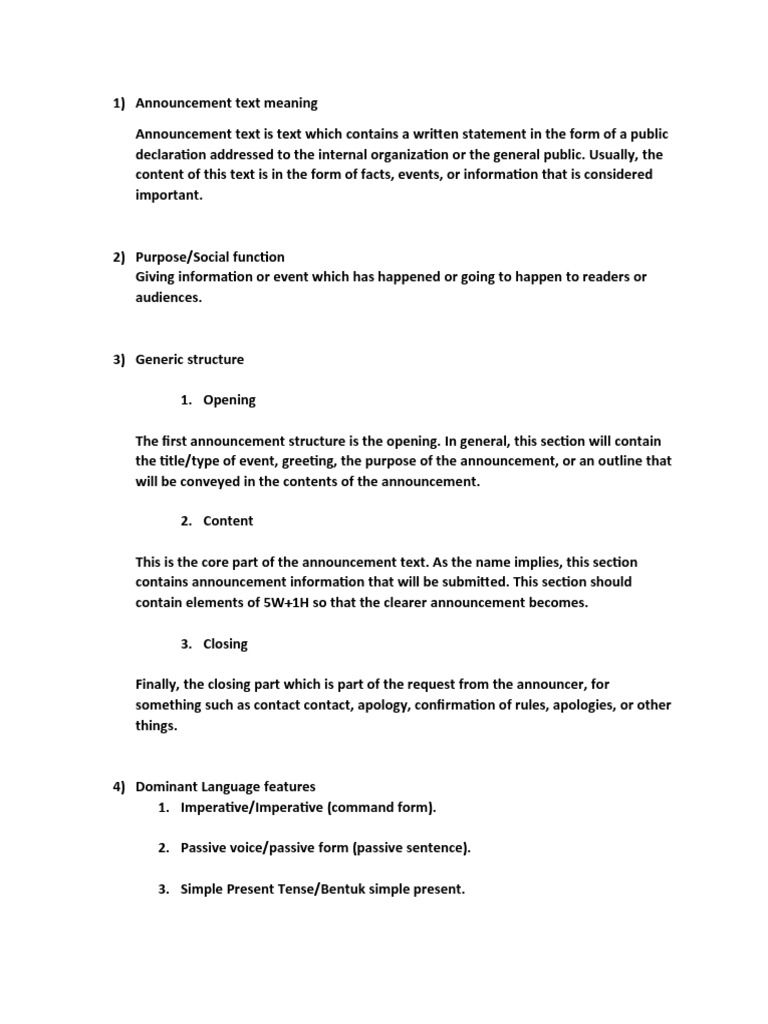 Announcement Text PDF