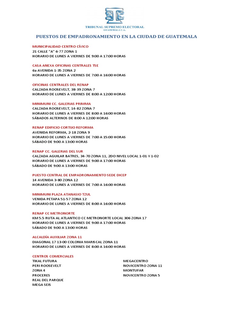 Centros de Empadronamiento | PDF