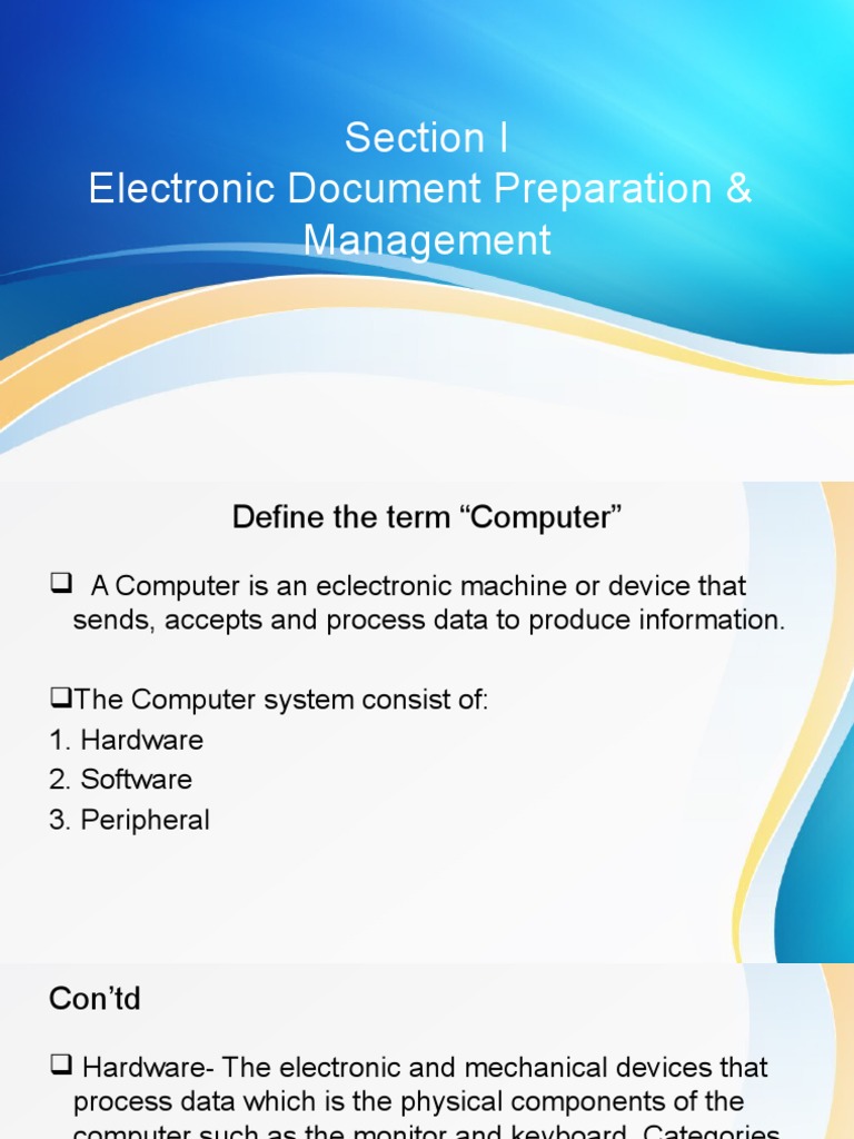 Electronic Document Preparation Powerpoint | PDF | Computers