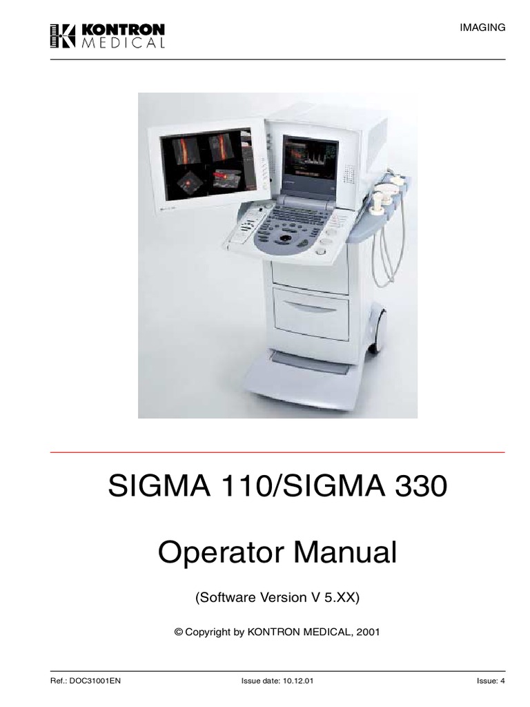 Kontron Sigma 110 330 User Man | PDF | Medical Ultrasound