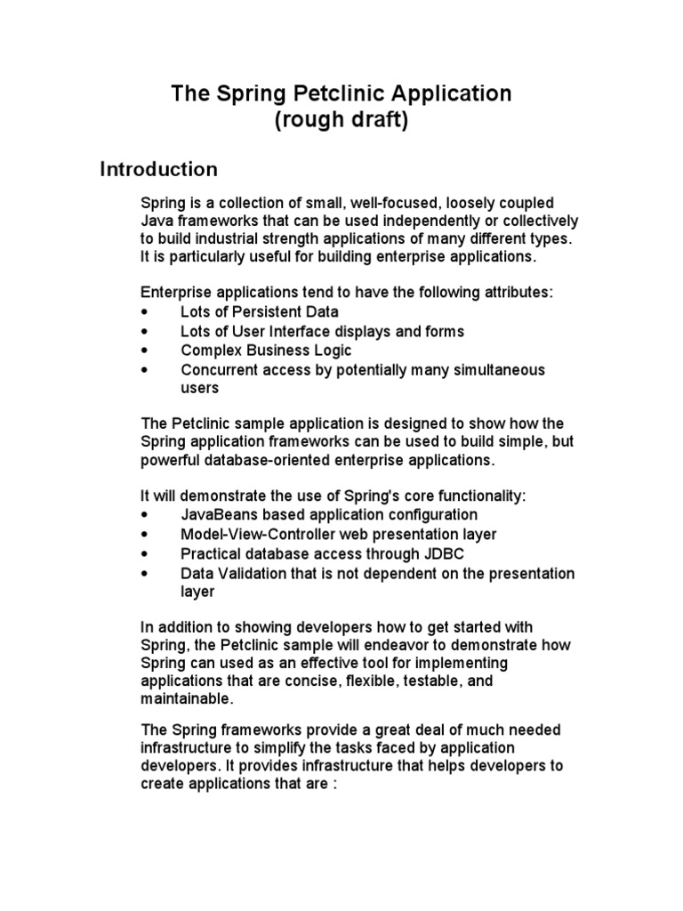 Pet Clinic PDF Java Server Pages Java (Programming Language)