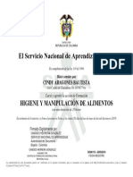 El Servicio Nacional de Aprendizaje SENA: Higiene Y Manipulación de Alimentos