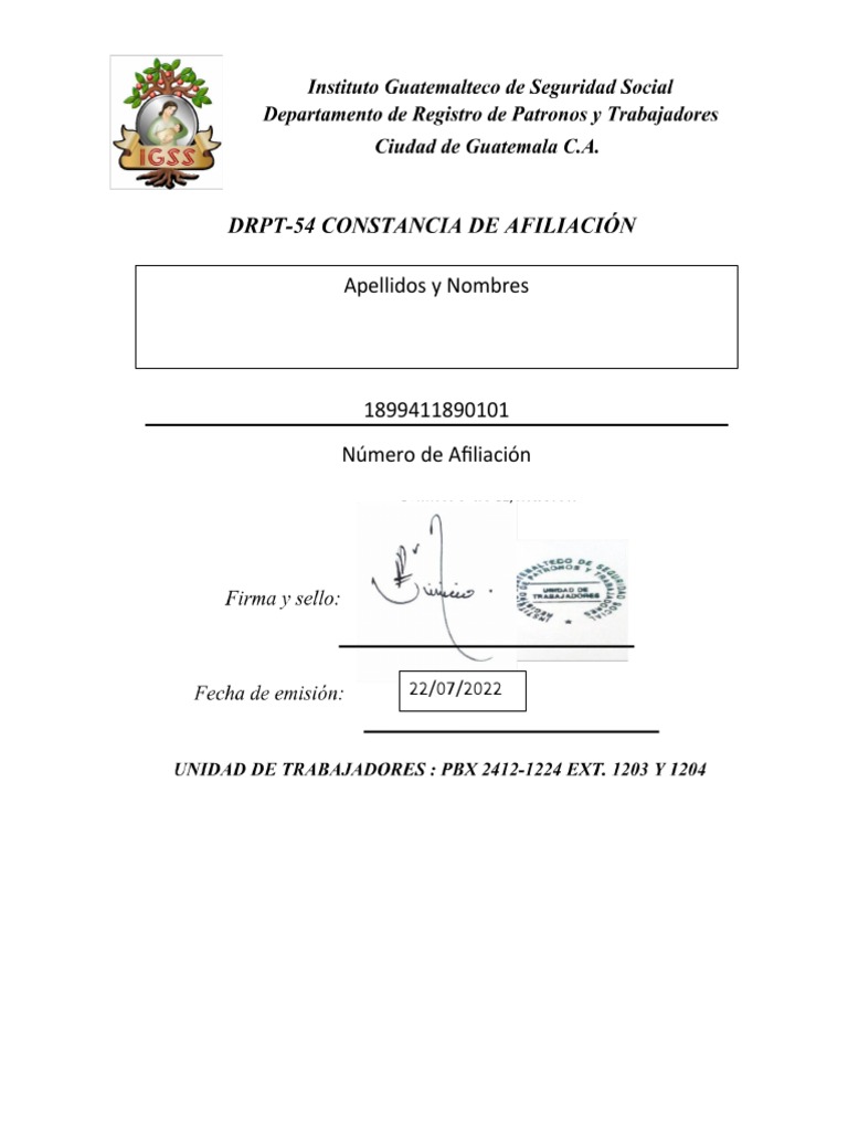 Constancia igss pdf