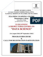 Short-Term Course On Data Science 1 Aug-30 Sep 2022