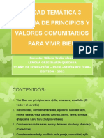 Principios y valores comunitarios para vivir bien