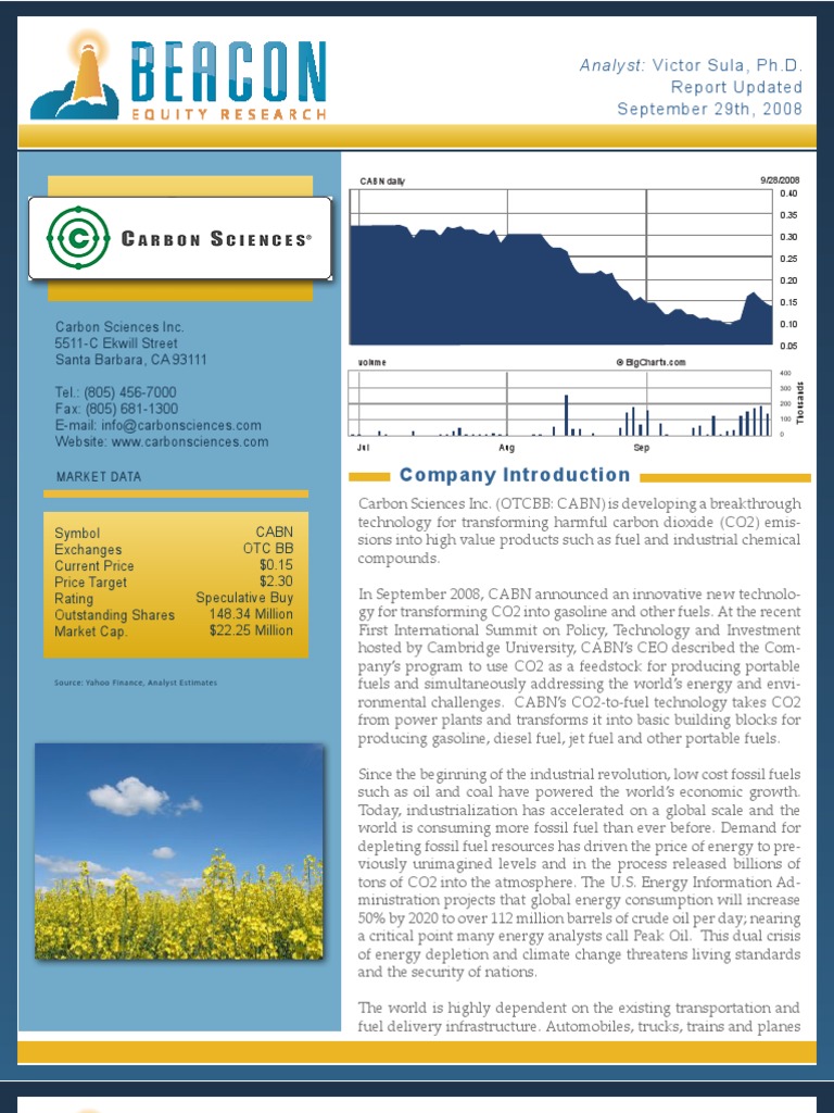 Company Introduction: Report Updated September 29th, 2008 | PDF