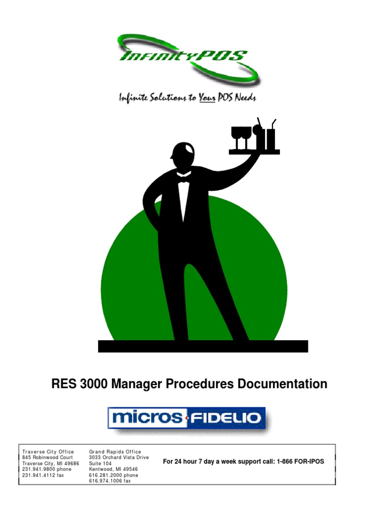 RES 3000 Manager Procedures Guide | PDF | Point Of Sale | Menu (Computing)