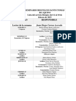 Lista de Liturgia - Semanal 2