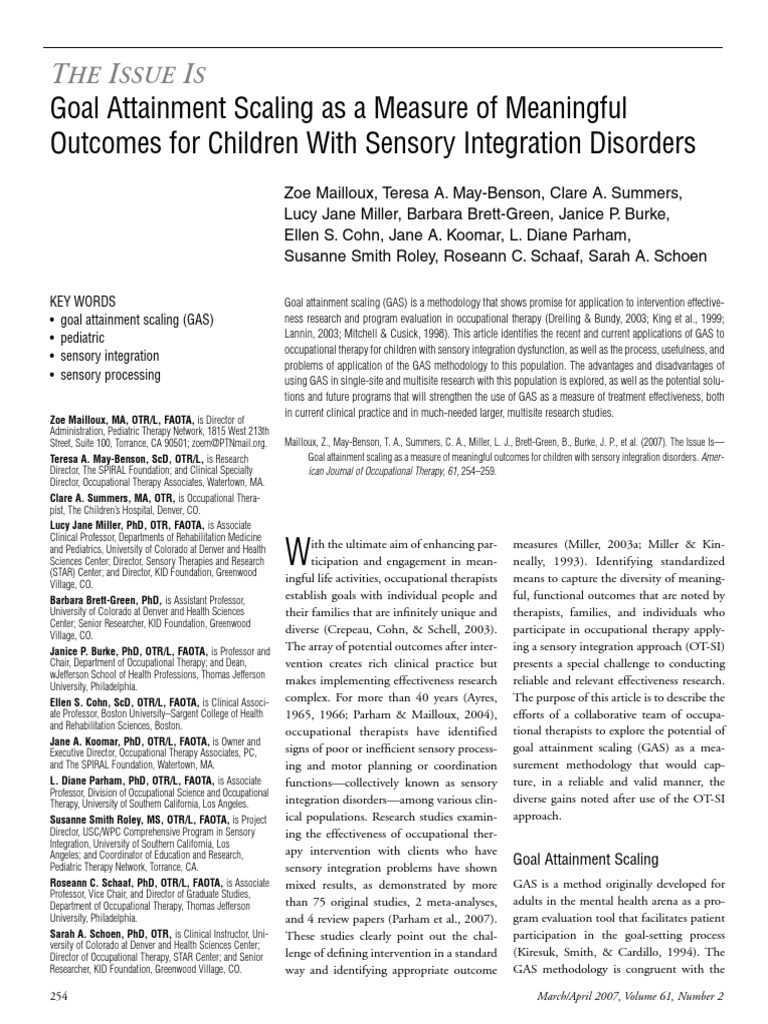 Articulo GAS PDF Occupational Therapy Goal Setting