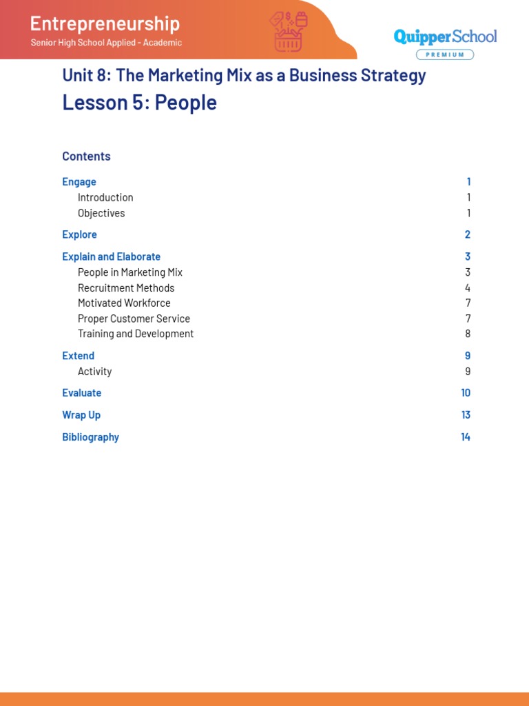 People in the Marketing Mix Strategy | PDF | Recruitment | Employment