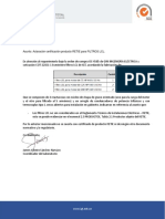 Aclaración Certificación Producto RETIE para FILTROS LCL
