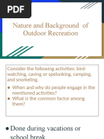 Gr. 12 Nature and Background of Outdoor Recreation