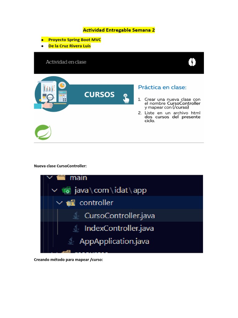 CursoController en Proyecto Spring Boot | PDF | Arte | Tecnología