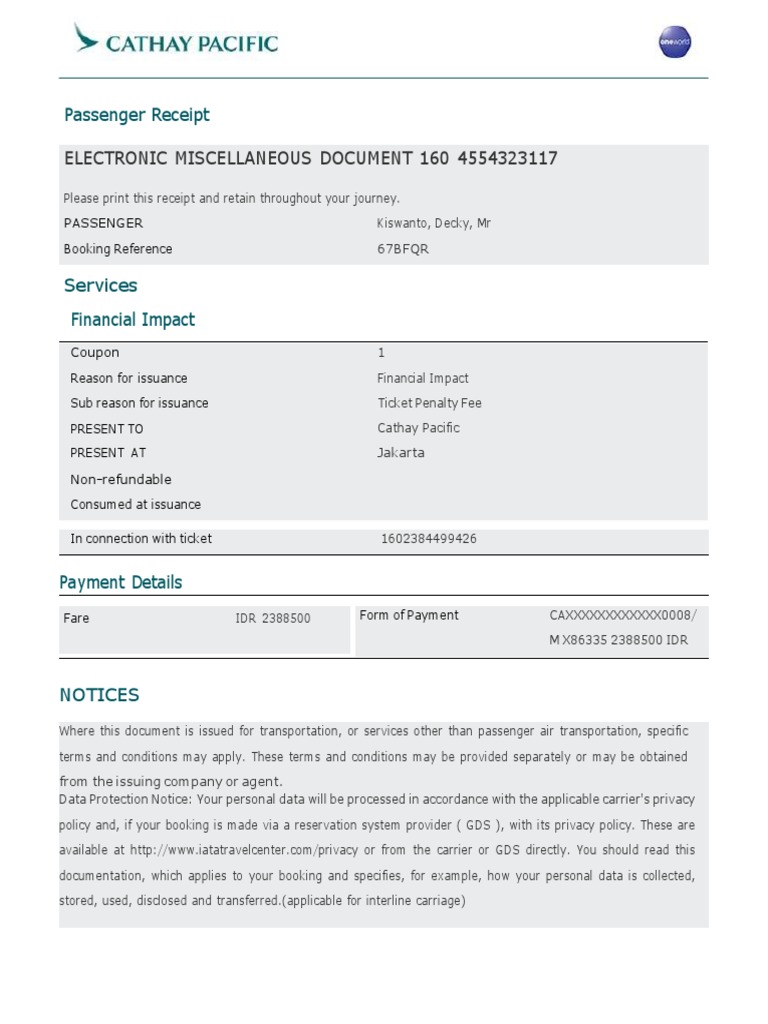 Emd Receipt Kiswanto, Decky, MR PDF