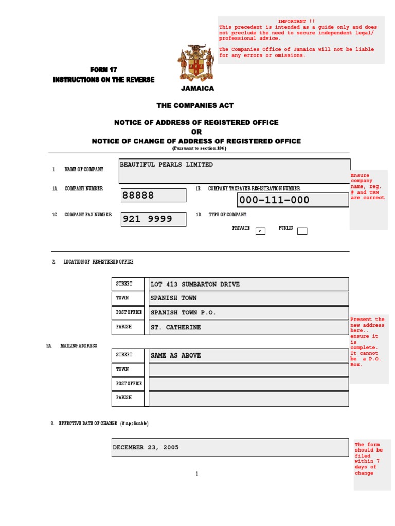 Notice of Change of Registered Office | PDF | Domain Name Registrar ...