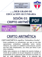Primer Grado de Educación Secundaria: Sesión 03: Cripto Aritmética