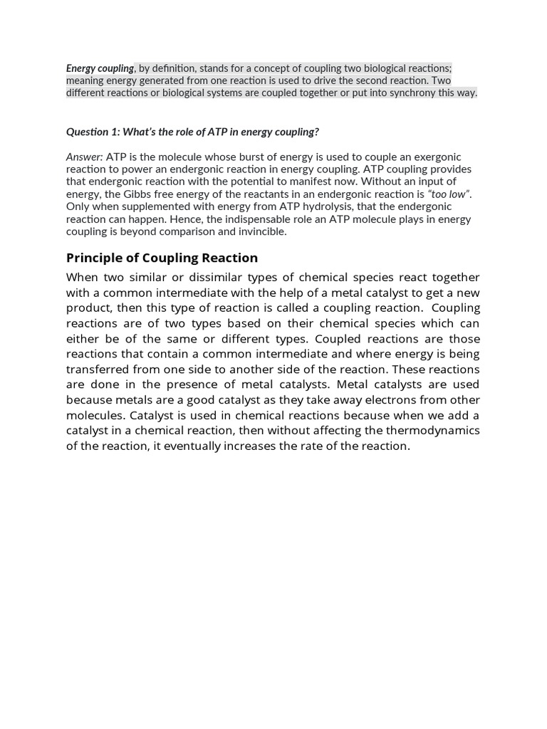 Energy Coupling PDF