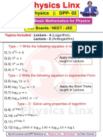 Dpp-2 Log & Antilog (Basic Maths) Physics Linx