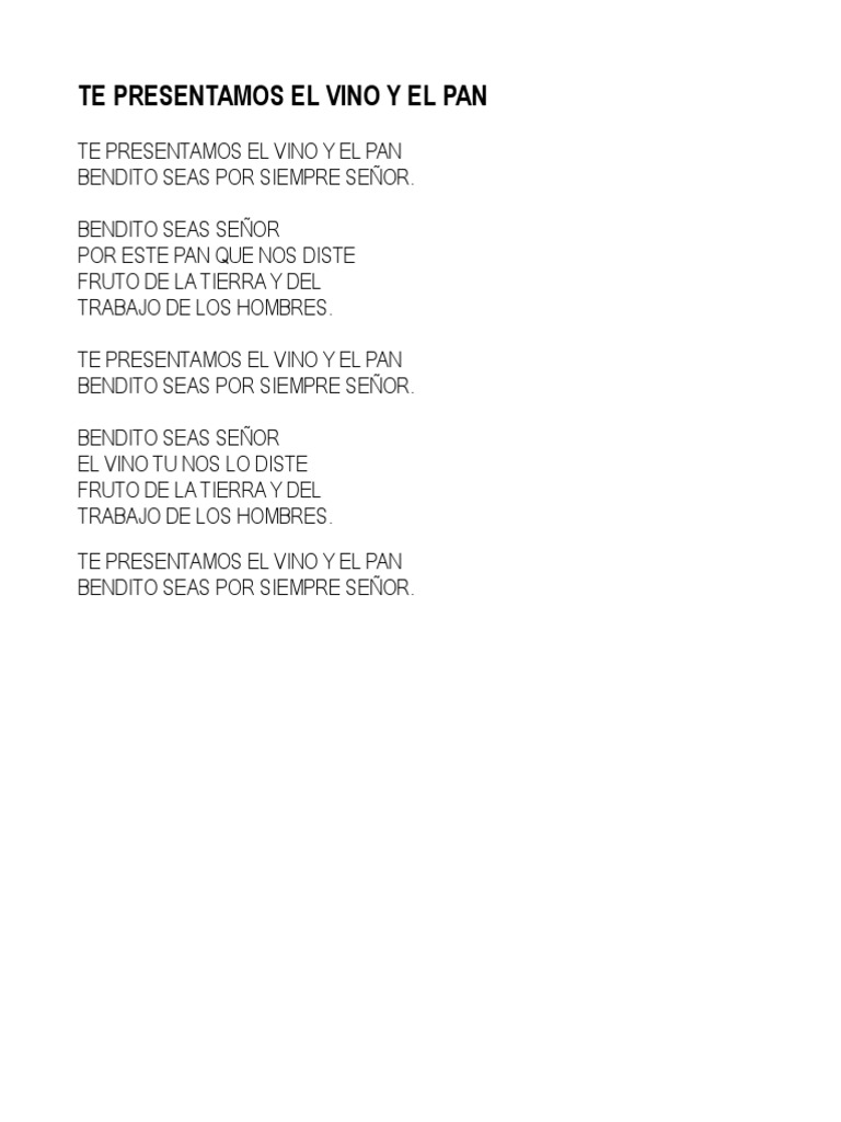 Te Presentamos El Vino y El Pan PDF