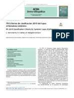 FR-Criterios de Clasificación 2019 Del Lupus Eritematoso Sistémico