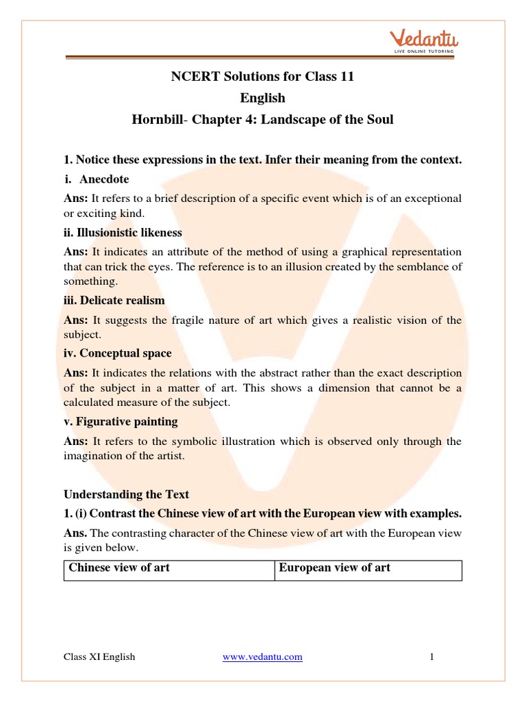 class 11 english unit 4 question answers