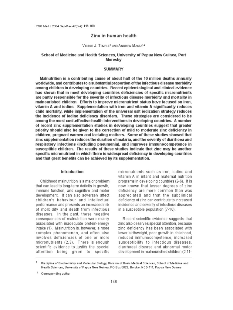 Zinc in Human Health PDF Zinc Hiv/Aids