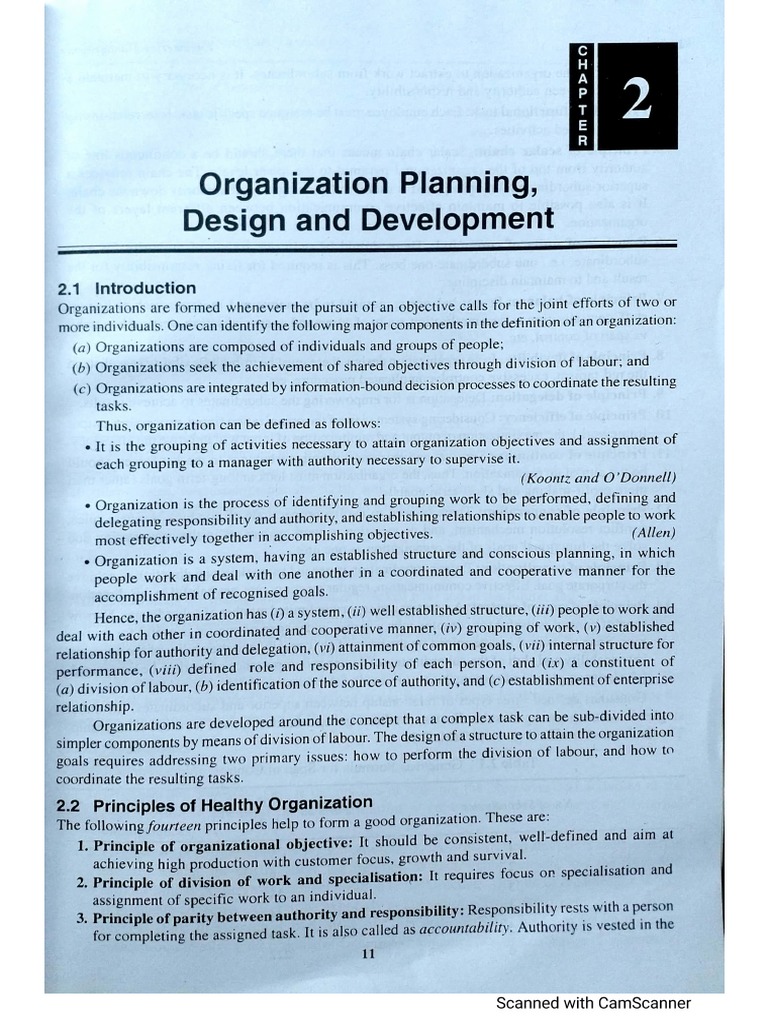 Organization Planning, Design and Development. | PDF