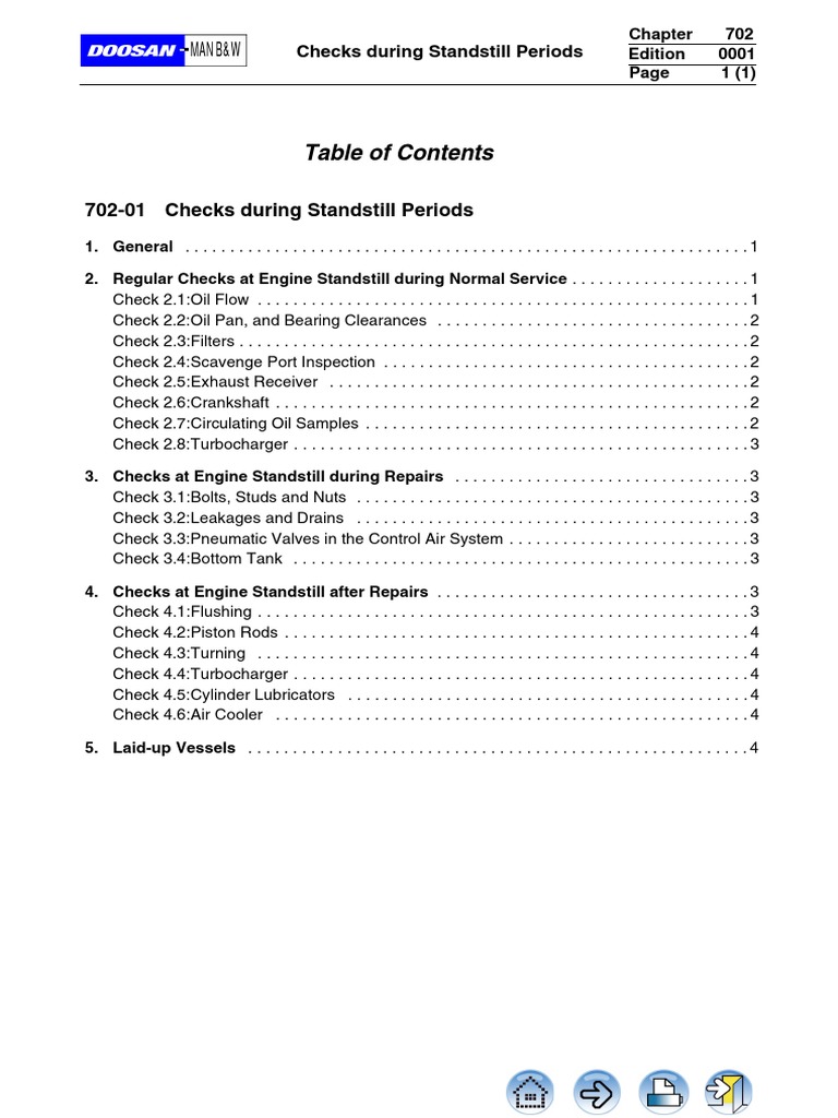 70201 Checks During Standstill Periods Man B&W PDF Piston Valve