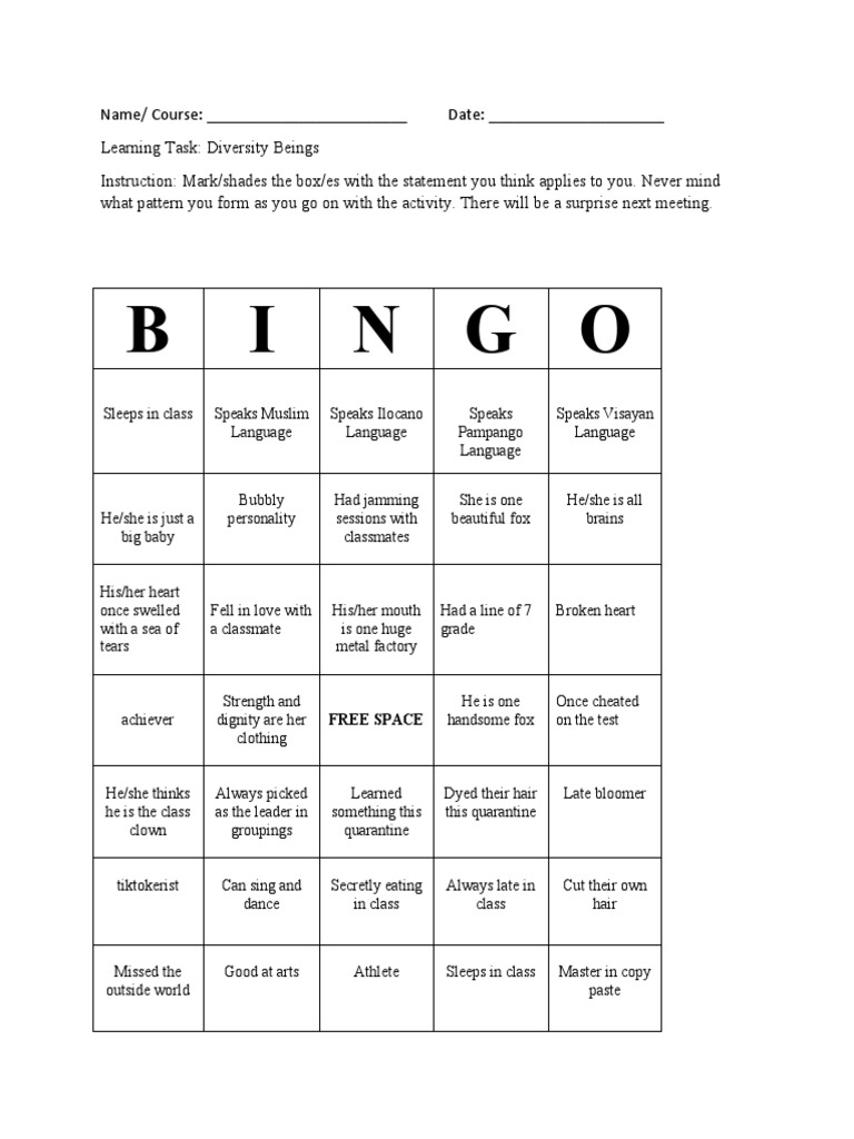 Human Bingo | PDF