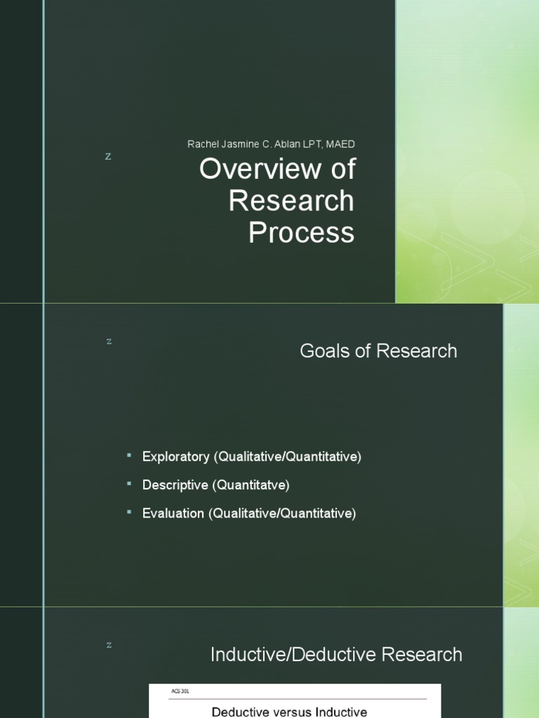 Research Process Overview and Goals | PDF | Career & Growth