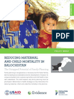 Reducing Maternal and Child Mortality in Balochistan Policy Brief