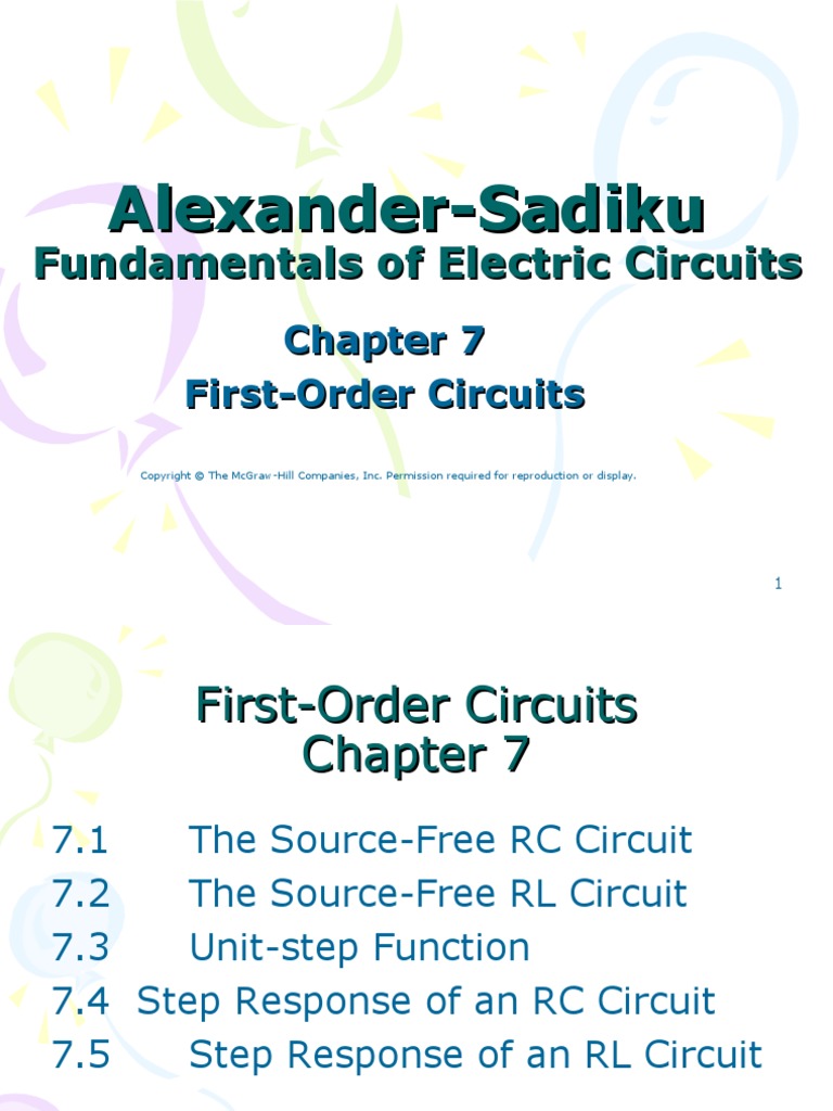 Chp-7-First Order Circuits | PDF | Electrical Network | Electrical ...