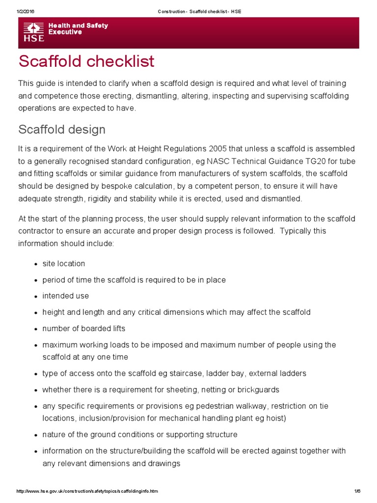 Scaffold Safety Checklist Guide | PDF | Scaffolding | Elevator