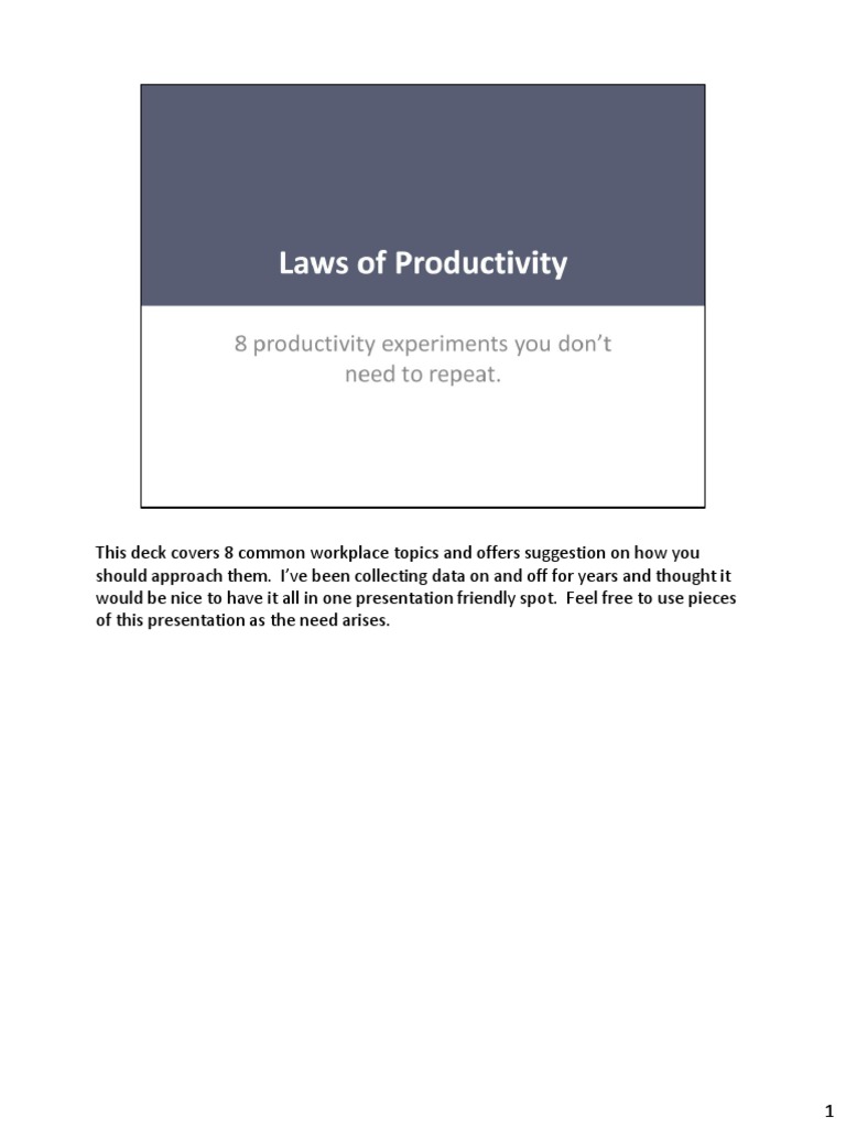 8 Strategies to Boost Workplace Productivity | PDF | Labour Economics ...