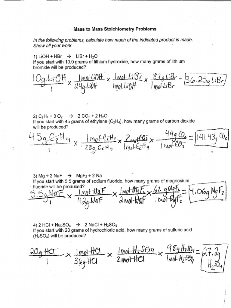 Mass Mass Practice KEY | PDF