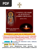 Pavecernița mare și Canonul Sf.Andrei Criteanul II-28.02.2023, Marți seară