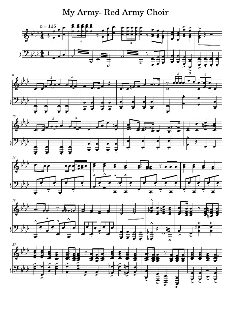 My army red army choir piano sheet music download free pdf
