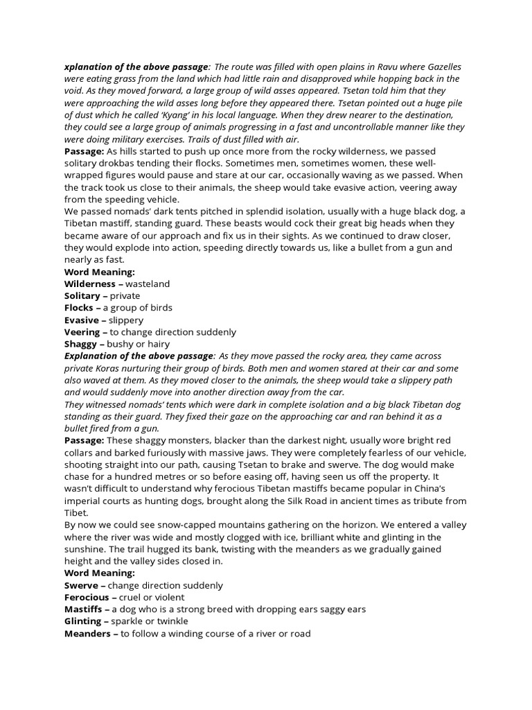Xplanation of The Above Passage | PDF | Snow | Earth Sciences
