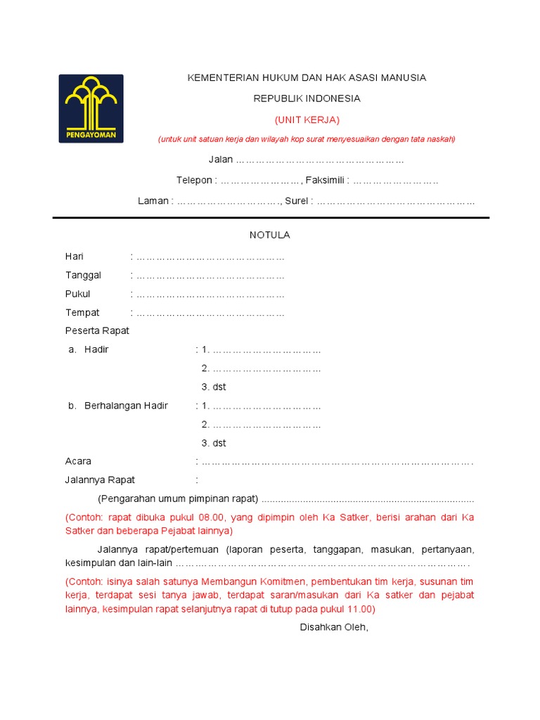 Template Notula | PDF