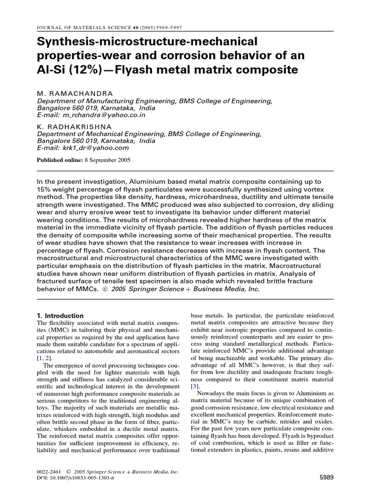 SynthesisMicrostructureMechanical PropertiesWear and Corrosion