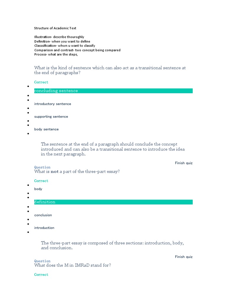 What Does Structure Of Academic Text Mean
