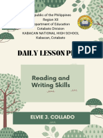Kabacan National High School Daily Lesson Plan Community Engagement